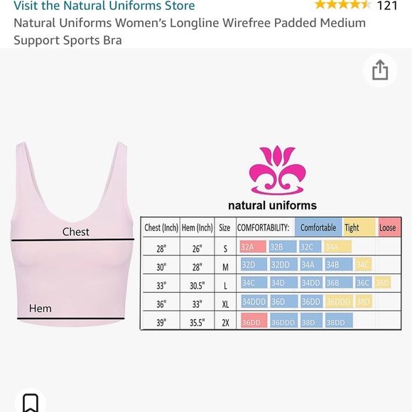 Natural Uniforms Sports Bra - NEW with tag - Picture 6 of 6